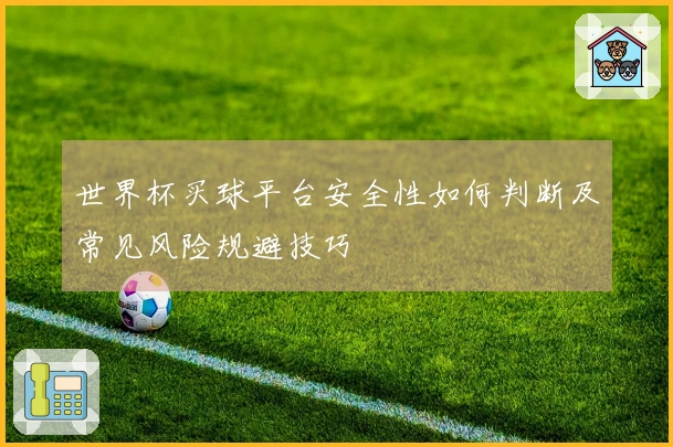 世界杯买球平台安全性如何判断及常见风险规避技巧
